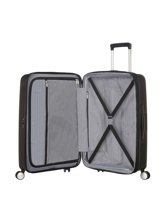 Soundbox 4-wheel 67cm medium Spinner Expandable suitcase Bass Black