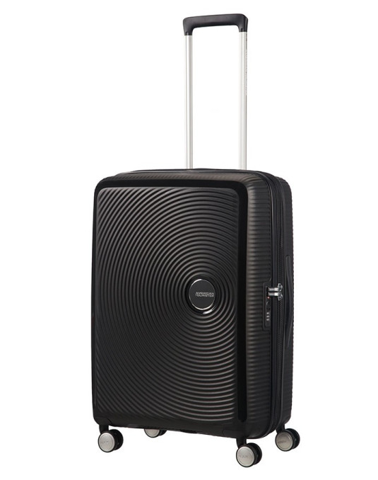 Soundbox 4-wheel 67cm medium Spinner Expandable suitcase Bass Black