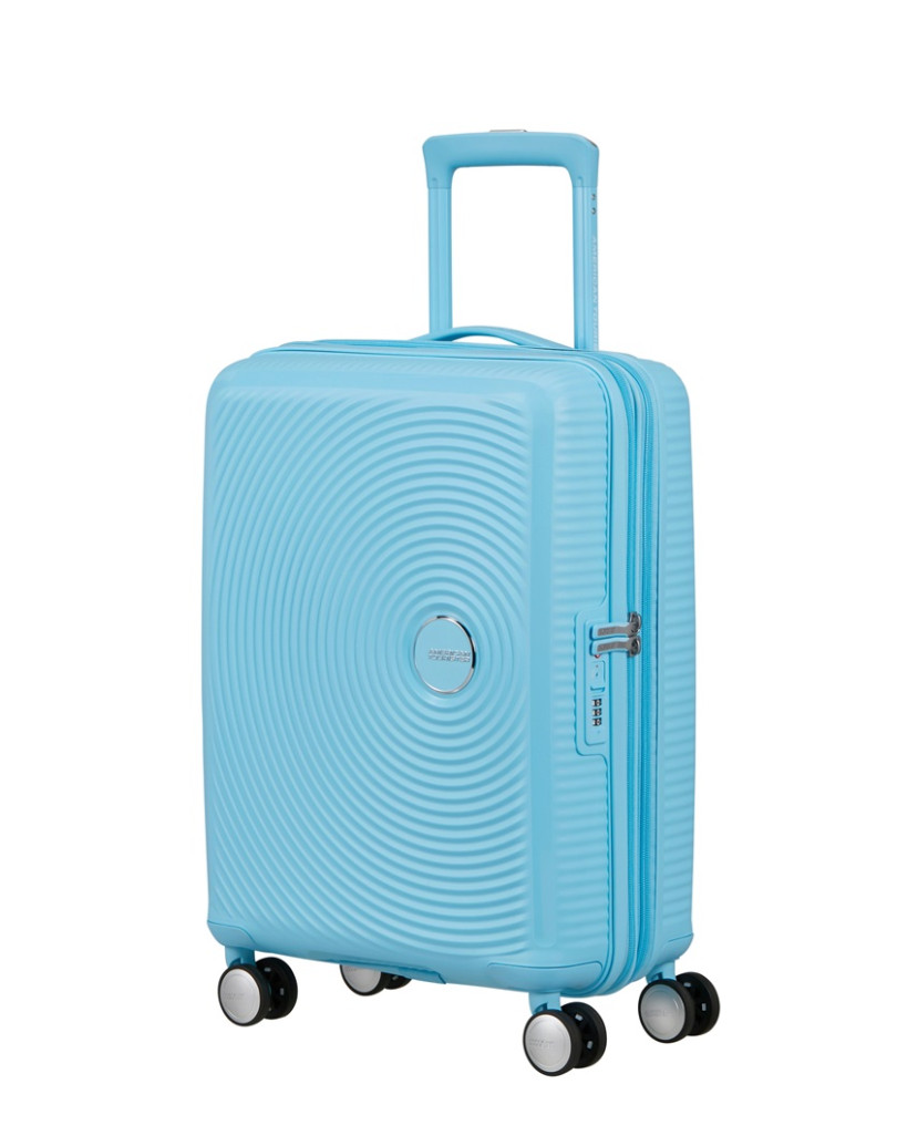 Soundbox 4-wheel cabin baggage Spinner Expandable suitcase 55x40x20/23cm Bass Black